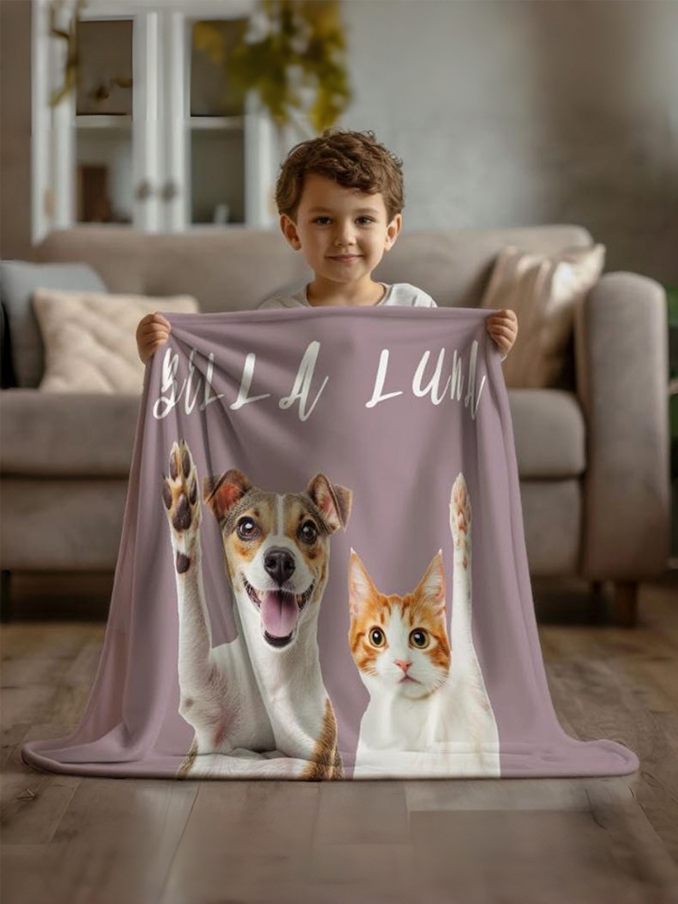 Personalized Hangable Pet Photo Blanket